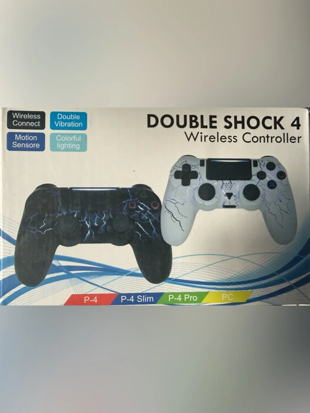 Wireless Controller - Black & White Lightning PS4 2 Pack Dual Shock Controllers